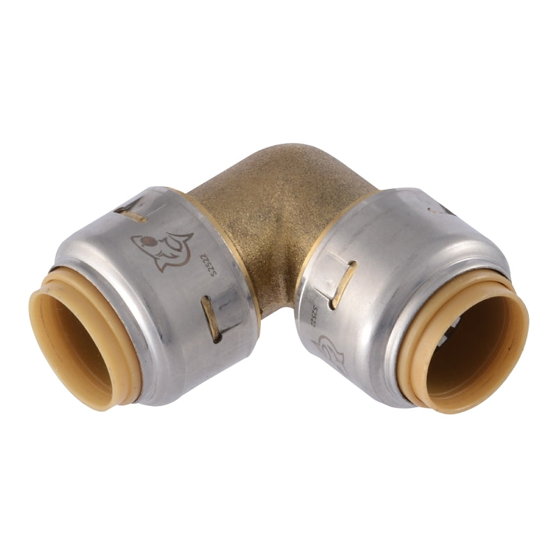 SharkBite UR248A Elbow, 1/2 in, 90 deg Angle, Brass, 250 psi Pressure