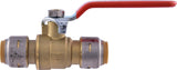 SharkBite Max UR22222A Push Ball Valve, 1/2 in Connection, Push to Connect, 250 psi Pressure, Brass Body