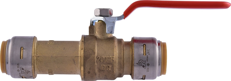 SharkBite UR24736 Ball Valve, 3/4 in Connection, Slip, 250 psi Pressure, Brass Body