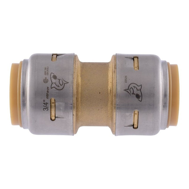 SharkBite Max Series UR016A Pipe Coupling, 3/4 in, Brass, 250 psi Pressure