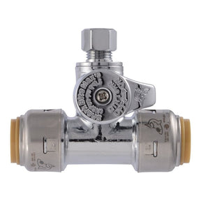 SharkBite Max Series UR24983A Service Stop Ball Valve, 1/2 x 1/4 in Connection, Push-To-Connect x Compression
