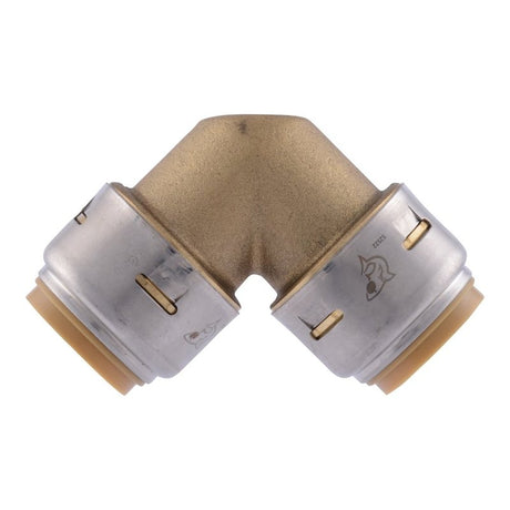 SharkBite Max Series UR256A Pipe Elbow, 3/4 in, 90 deg Angle, Brass, 250 psi Pressure