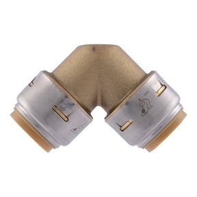 SharkBite Max Series UR256A4 Pipe Elbow, 3/4 in, 90 deg Angle, Brass, 250 psi Pressure