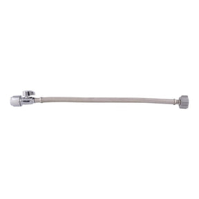 SharkBite UR24686 Toilet Connector with Straight Stop Valve, 1/2 in Inlet, PTC Inlet, 7/8 in Outlet, Ballcock Outlet