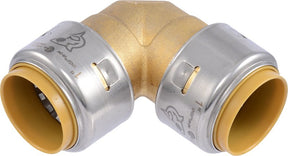 SharkBite Max Series UR260A Push-to-Connect Elbow, 1 in, 90 deg Angle, Brass/Stainless Steel, 400 psi Pressure