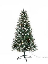 Hometown Holidays 50766 Pre-Lit Frosted Tree, 6-1/2 ft H, Spruce Family, 110 V, Mini Bulb, Clear Light