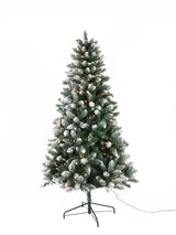 Hometown Holidays 50766 Pre-Lit Frosted Tree, 6-1/2 ft H, Spruce Family, 110 V, Mini Bulb, Clear Light