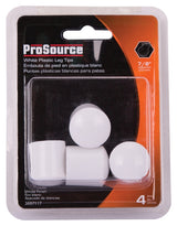 ProSource FE-50614-PS Furniture Leg Tip, Round, Plastic, White, 7/8 in Dia, 1 in H