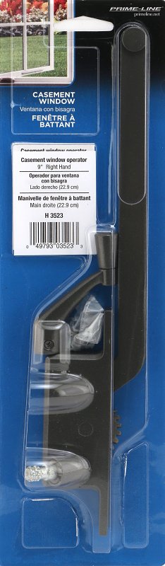 Prime-Line H 3523 Window Operator, 9 in L x 13-1/4 in H Dimensions, For: Older Steel Framed Windows, Right