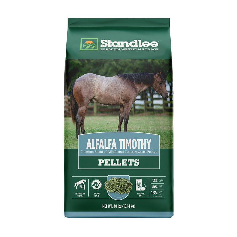 Standlee 1575-30101-0-0 Forage Grass, Pellet, Alfalfa, Timothy Flavor, 40 lb Bag