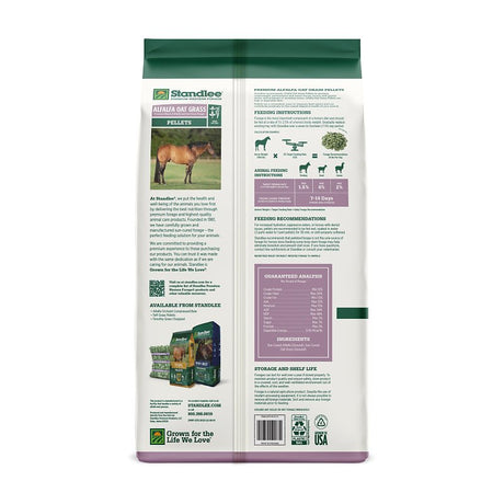 Standlee 1975-30101-0-0 Horse Supplement, Alfalfa Oat Grass, Senior Lifestage, Pellets, 40 lb Bag