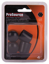 ProSource FE-50604-PS Furniture Leg Tip, Round, Plastic, Black, 7/8 in Dia, 1 in H