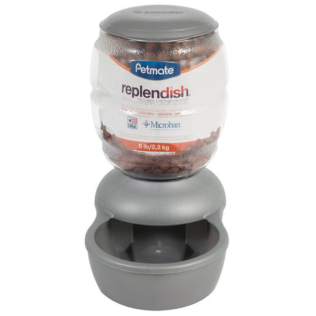 Aspenpet 24491 Pet Feeder, 5 lb Volume, Plastic, Bleached Linen