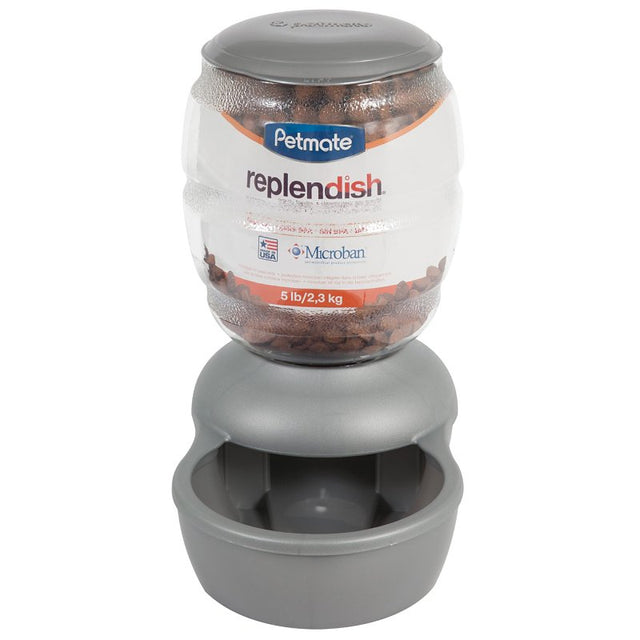 Aspenpet 24491 Pet Feeder, 5 lb Volume, Plastic, Bleached Linen