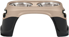Petmate Easy Reach Diner 23479 Feeder and Waterer, XL, 12 cup Volume, 2-Compartment, Plastic/Stainless Steel