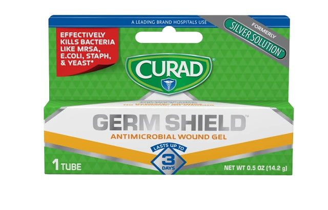 Curad Germ Shield CUR45955GS Antimicrobial Wound Gel, 0.5 oz Tube, Water-Based Gel