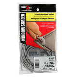 Make-2-Fit P 7633 Screen Retainer Spline, 0.14 in D, 25 ft L, Vinyl, Gray, Round
