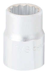 Vulcan MT-SS6028 Drive Socket, 7/8 in Socket, 3/4 in Drive, 12-Point, Chrome Vanadium Steel, Chrome