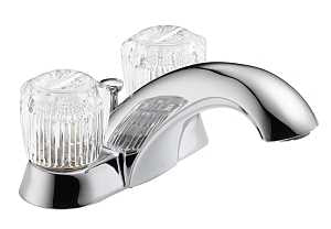 Delta Classic 2522LF Series Bathroom Faucet, 6.25 in L, 6.42 in W, 3.25 in H, Rigid Spout, Chrome Plated