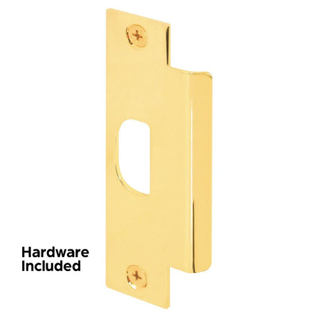 Defender Security U 9428 Strike Plate, 4-7/8 in L, 1-1/4 in W, Steel, Brass