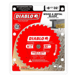 Diablo D0632GPX Circular Saw Blade, 6-1/2 in Dia, 5/8 in Arbor, 32-Teeth, TiCo Cutting Edge