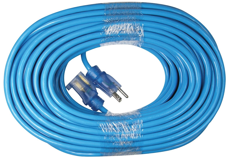 PowerZone ORCW511735 Extension Cord, 14 AWG Cable, 5-15P Grounded Plug, 5-15R Grounded Receptacle, 100 ft L, 125 V