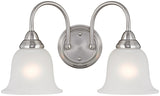 Boston Harbor LYB130928-2VL-BN Wall Sconce, 60 W, 2-Lamp, A19 or CFL Lamp, Steel Fixture, Brushed Nickel Fixture