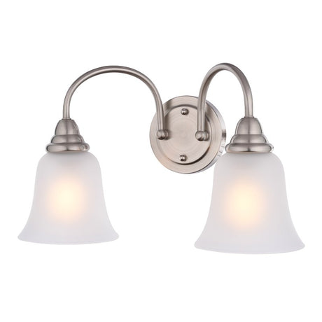 Boston Harbor LYB130928-2VL-BN Wall Sconce, 60 W, 2-Lamp, A19 or CFL Lamp, Steel Fixture, Brushed Nickel Fixture