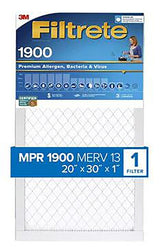 Filtrete UT22-4 Premium Air Filter, 20 in L, 30 in W, 13 MERV, 1900 MPR, Pack of 4