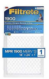 Filtrete UA23DC-4 Air Filter, 24 in L, 14 in W, 13 MERV, 1900 MPR, For: Air Conditioner, Furnace and HVAC System, Pack of 4