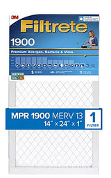 Filtrete UA23DC-4 Air Filter, 24 in L, 14 in W, 13 MERV, 1900 MPR, For: Air Conditioner, Furnace and HVAC System, Pack of 4