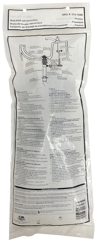 ProSource 20906 Sink Pop-up Assembly, Polished Brass