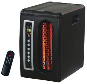 Comfort Glow Tabletop Infrared Quartz Heater, 15 A, 120 V, 1500 W, 5120 Btu, 1000 sq-ft Heating Area, Remote Control, Silver