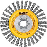 DEWALT DW4925 Wire Wheel Brush, 4 in Dia, 5/8-11 Arbor/Shank, 0.02 in Dia Bristle, Carbon Steel Bristle