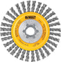 DEWALT DW4925 Wire Wheel Brush, 4 in Dia, 5/8-11 Arbor/Shank, Twisted Bristle, 0.02 in Dia Bristle, Carbon Steel Bristle