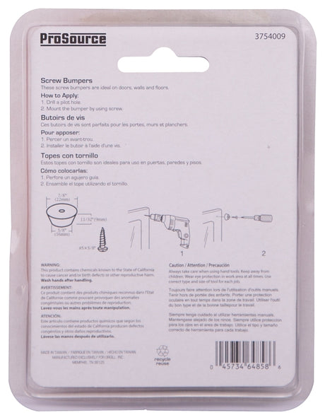 ProSource FE-50660-PS Furniture Leg Tip, Round, Rubber, Black, 7/8 in Dia, 11/32 in H