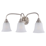 Boston Harbor LYB130928-3VL-BN Vanity Light Fixture, 60 W, 3-Lamp, CFL Lamp, Steel Fixture, Brushed Nickel Fixture