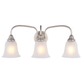 Boston Harbor LYB130928-3VL-BN Vanity Light Fixture, 60 W, 3-Lamp, CFL Lamp, Steel Fixture, Brushed Nickel Fixture