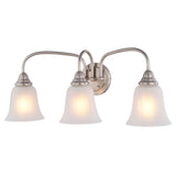 Boston Harbor LYB130928-3VL-BN Vanity Light Fixture, 60 W, 3-Lamp, CFL Lamp, Steel Fixture, Brushed Nickel Fixture