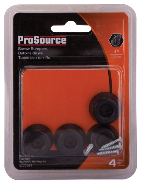 ProSource FE-50661-PS Furniture Leg Tip, Round, Rubber, Black, 1 in Dia, 25/64 in H