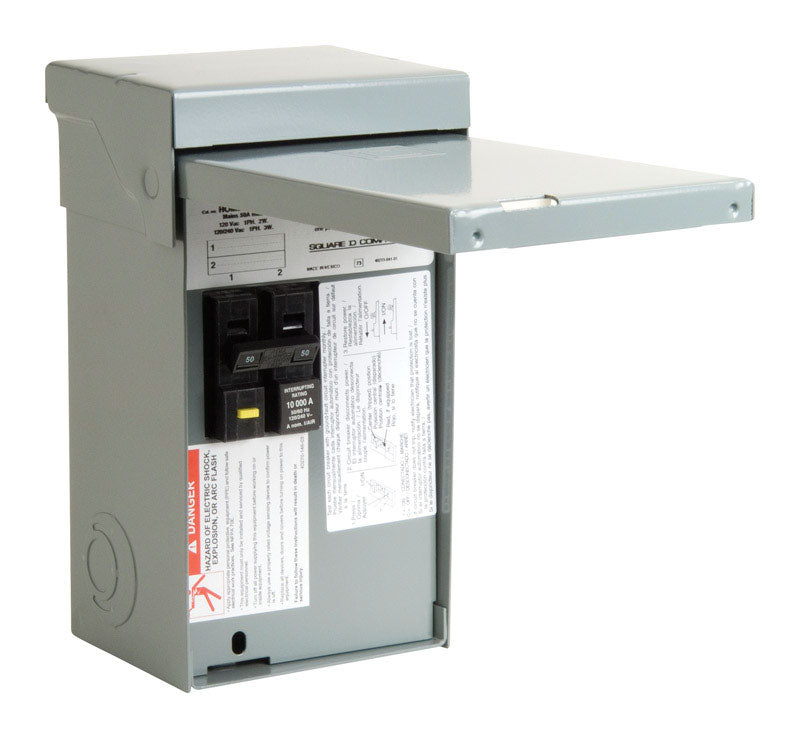 Square D 50 amps 120/240 V 2 space 4 circuits Bolt-On Mount Main Lug Load Center