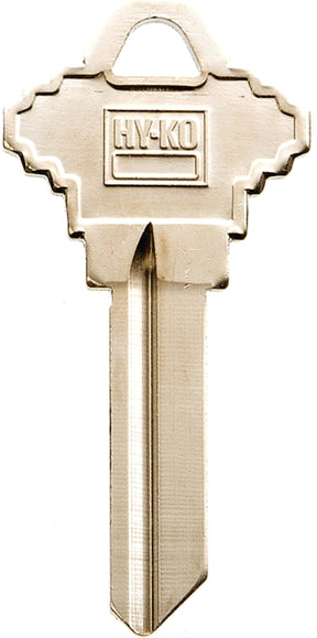 Hy-Ko 11010SC4 Key Blank, Brass, Nickel, For: Schlage Cabinet, House Locks and Padlocks, Pack of 10
