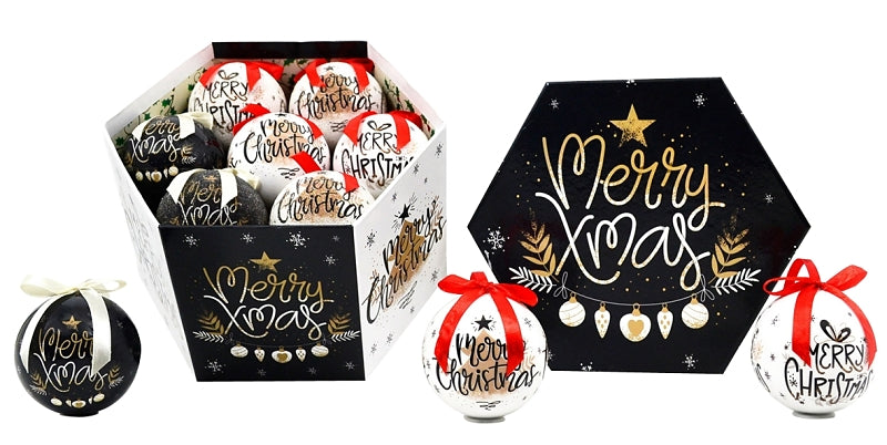 Hometown Holidays 99705 Merry Christmas Ball Ornaments, 14 Pc, 75 mm