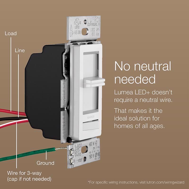 Lutron Lumea Ivory 150 W 3-Way Dimmer Switch 1 pk