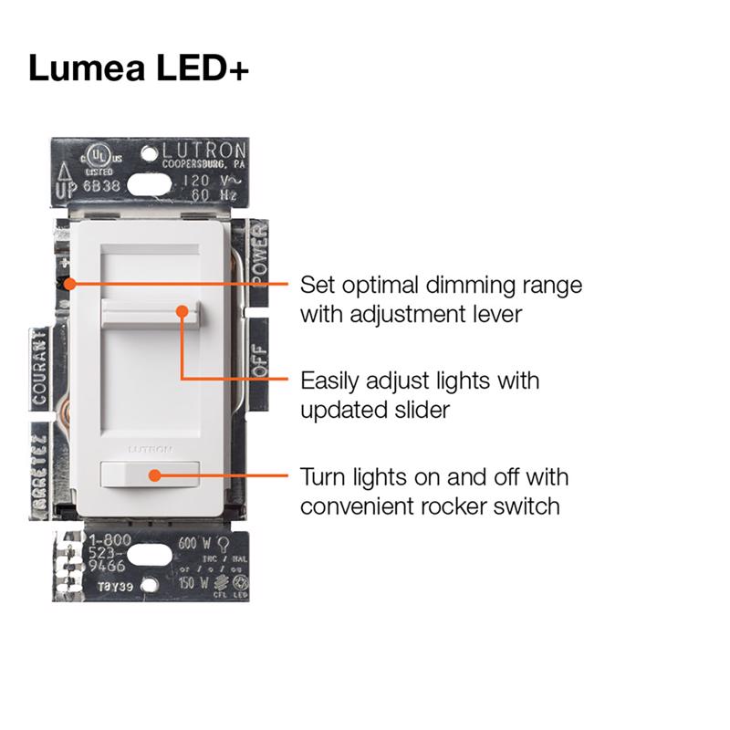 Lutron Lumea White 150 W 3-Way Dimmer Switch 1 pk
