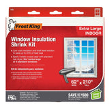 Frost King V75H Indoor Shrink Window Kit, 62 in W, 0.75 mil Thick, 210 in L, Plastic, Crystal Clear, 1/PK