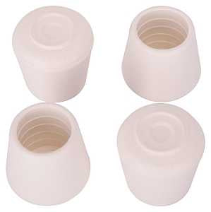 ProSource FE-50645-B Furniture Leg Tip, Round, Rubber, White, 1 in Dia, 1.54 in H, Pack of 16