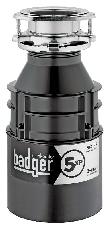 InSinkErator 75993 Garbage Disposal, 26 oz Grinding Chamber, 0.75 hp Motor, 120 V, Steel, 3 Years Warranty