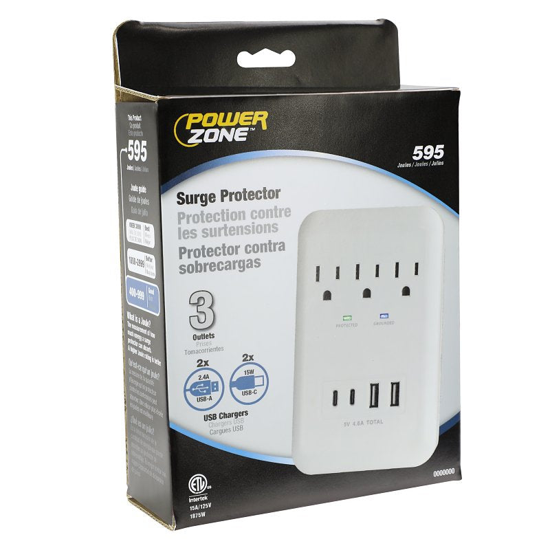 PowerZone ORSUC418 Surge Protector, 4-Outlet