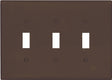 Eaton Wiring Devices PJ3B Wallplate, 4-7/8 in L, 6.37 in W, 3 -Gang, Polycarbonate, Brown, High-Gloss, Pack of 15